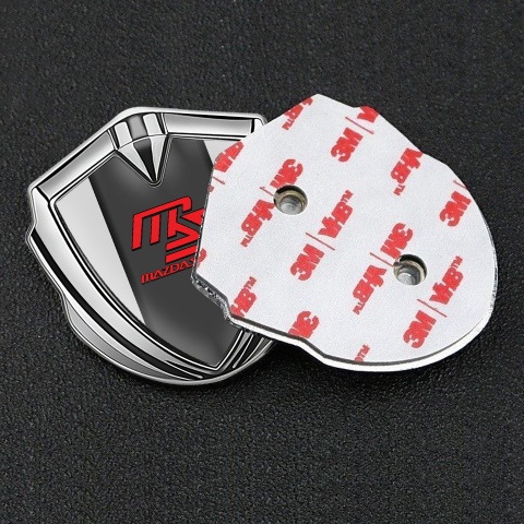 Mazda Speed Emblem Badge Self Adhesive Silver Grey Moon Sport Edition