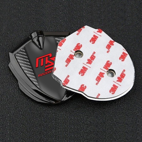 Mazda Speed Silicon Emblem Badge Graphite Dark Carbon Frame Sport Edition