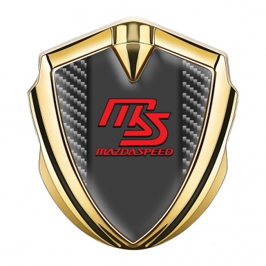 Mazda Speed Silicon Emblem Badge Gold Dark Carbon Frame Sport Edition