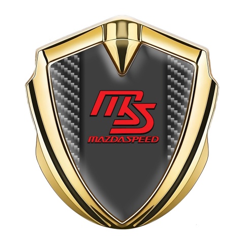 Mazda Speed Silicon Emblem Badge Gold Dark Carbon Frame Sport Edition