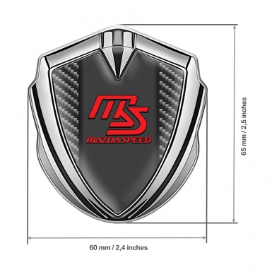 Mazda Speed Silicon Emblem Badge Silver Dark Carbon Frame Sport Edition