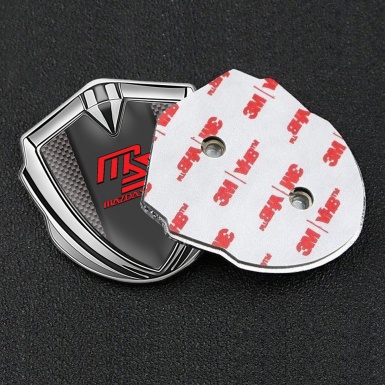 Mazda Speed Emblem Car Badge Silver Grey Carbon Frame Sport Edition