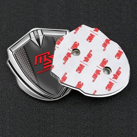 Mazda Speed Emblem Car Badge Silver Grey Carbon Frame Sport Edition