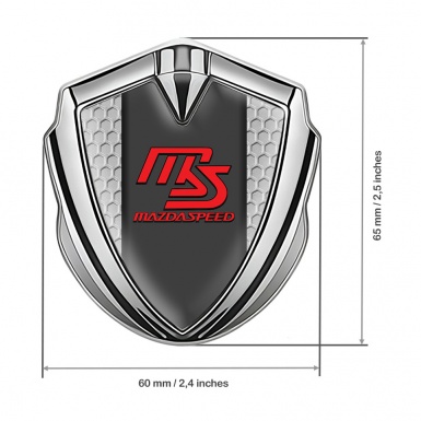 Mazda Speed Metal Domed Emblem Silver Honeycomb Frame Sport Edition