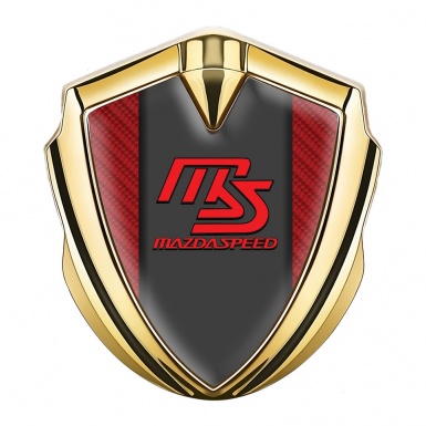 Mazda Speed Badge Self Adhesive Gold Red Carbon Sport Edition