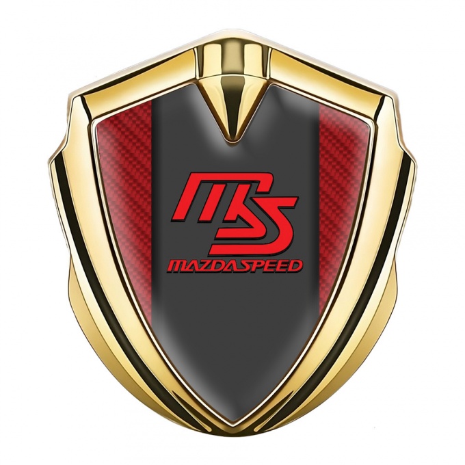 Mazda Speed Badge Self Adhesive Gold Red Carbon Sport Edition