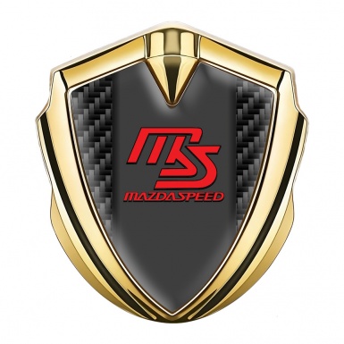 Mazda Speed Emblem Fender Badge Gold Black Carbon Sport Edition