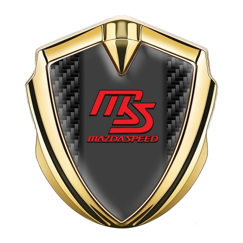 Mazda Speed Emblem Fender Badge Gold Black Carbon Sport Edition