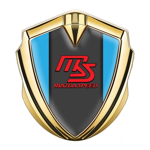 Mazda Speed Fender Emblem Badge Gold Sky Blue Frame Sport Edition
