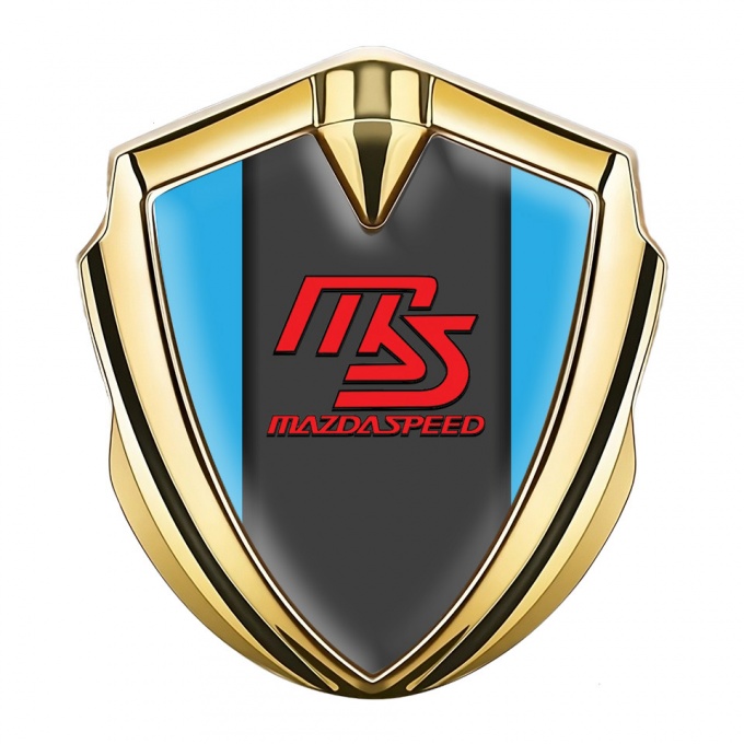Mazda Speed Fender Emblem Badge Gold Sky Blue Frame Sport Edition
