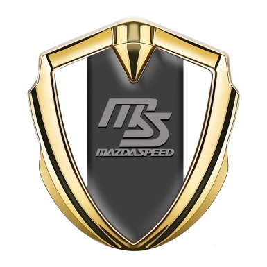 Mazda Speed Emblem Self Adhesive Gold White Frame Sport Grey Logo