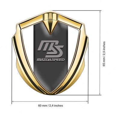 Mazda Speed Emblem Self Adhesive Gold White Frame Sport Grey Logo