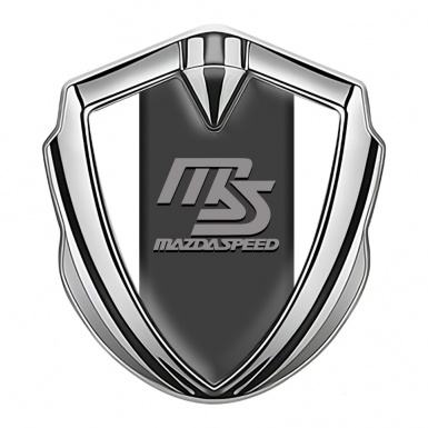 Mazda Speed Emblem Self Adhesive Silver White Frame Sport Grey Logo