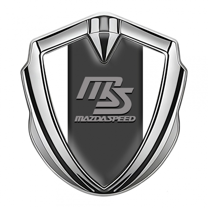Mazda Speed Emblem Self Adhesive Silver White Frame Sport Grey Logo
