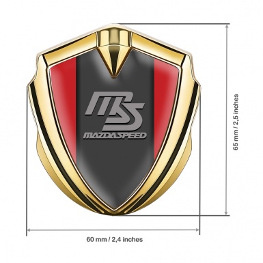 Mazda Speed Metal Emblem Badge Gold Crimson Frame Sport Grey Logo
