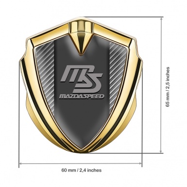 Mazda Speed Domed Emblem Badge Gold Light Carbon Sport Grey Logo