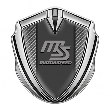 Mazda Speed Domed Emblem Badge Silver Light Carbon Sport Grey Logo