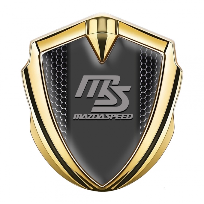 Mazda Speed Emblem Ornament Badge Gold Dark Grate Sport Grey Logo