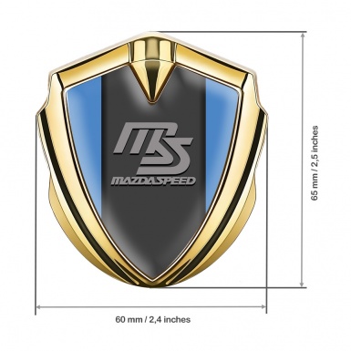 Mazda Speed Bodyside Domed Emblem Gold Glacial Blue Sport Grey Logo