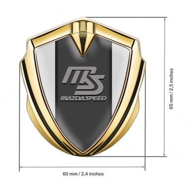 Mazda Speed 3d Emblem Badge Gold Moon Dust Sport Grey Logo