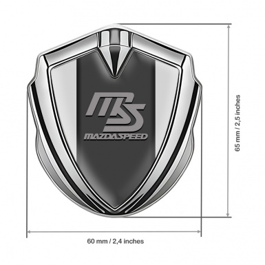 Mazda Speed 3d Emblem Badge Silver Moon Dust Sport Grey Logo