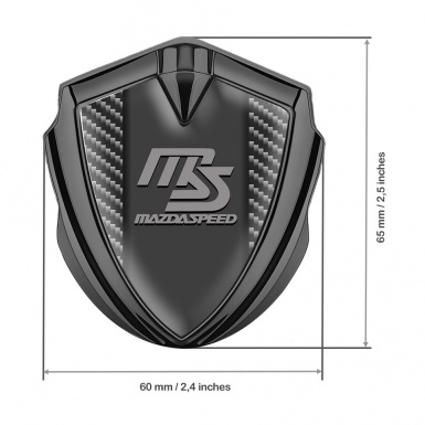 Mazda Speed Silicon Emblem Badge Graphite Dark Carbon Sport Grey Logo