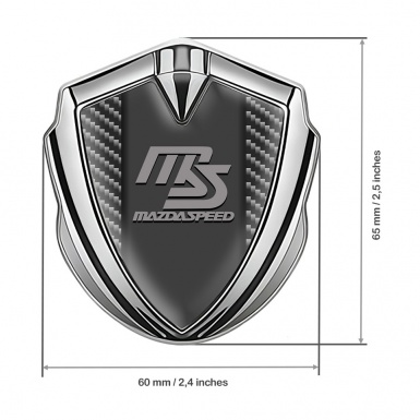 Mazda Speed Silicon Emblem Badge Silver Dark Carbon Sport Grey Logo