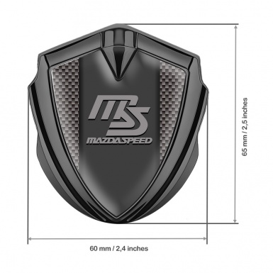 Mazda Speed Emblem Car Badge Graphite Carbon Fiber Sport Grey Logo