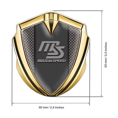 Mazda Speed Emblem Car Badge Gold Carbon Fiber Sport Grey Logo