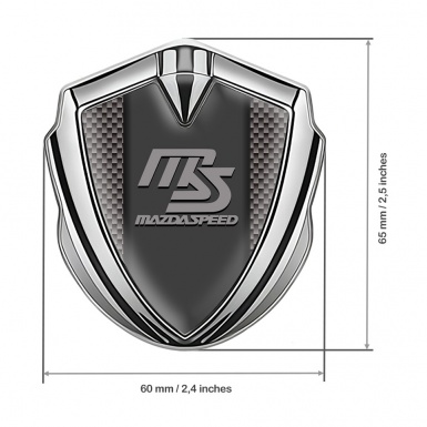 Mazda Speed Emblem Car Badge Silver Carbon Fiber Sport Grey Logo