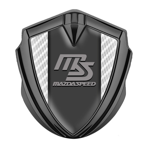Mazda Speed Badge Self Adhesive Graphite White Carbon Sport Grey Logo