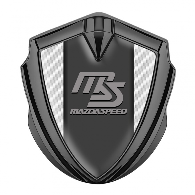 Mazda Speed Badge Self Adhesive Graphite White Carbon Sport Grey Logo