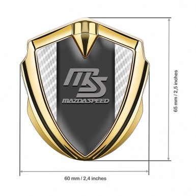 Mazda Speed Badge Self Adhesive Gold White Carbon Sport Grey Logo