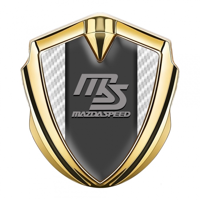 Mazda Speed Badge Self Adhesive Gold White Carbon Sport Grey Logo