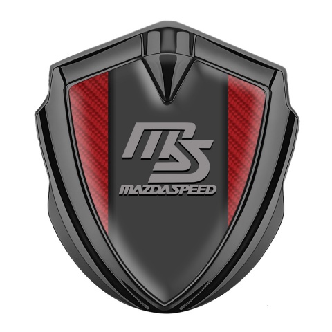 Mazda Speed Emblem Fender Badge Graphite Red Carbon Sport Grey Logo