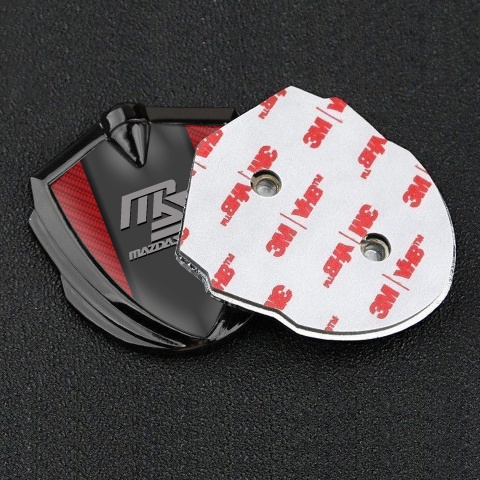 Mazda Speed Emblem Fender Badge Graphite Red Carbon Sport Grey Logo