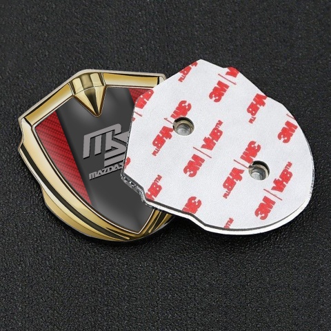 Mazda Speed Emblem Fender Badge Gold Red Carbon Sport Grey Logo