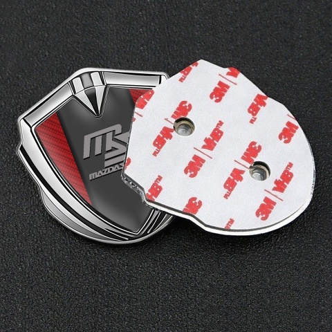 Mazda Speed Emblem Fender Badge Silver Red Carbon Sport Grey Logo
