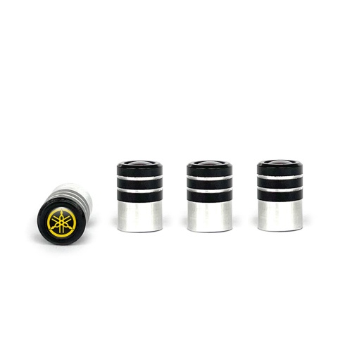 Yamaha Valve Caps Tire Black - Aluminium 4 pcs Black Yellow Logo