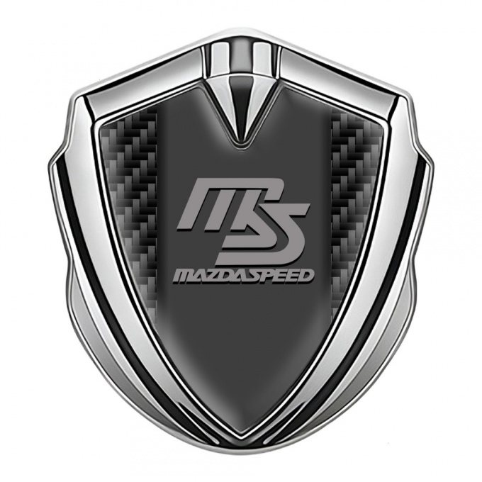 Mazda Speed Fender Emblem Badge Silver Black Carbon Sport Grey Logo