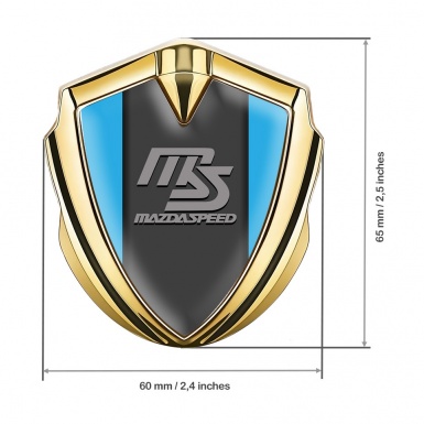 Mazda Speed Emblem Trunk Badge Gold Blue Base Sport Grey Logo