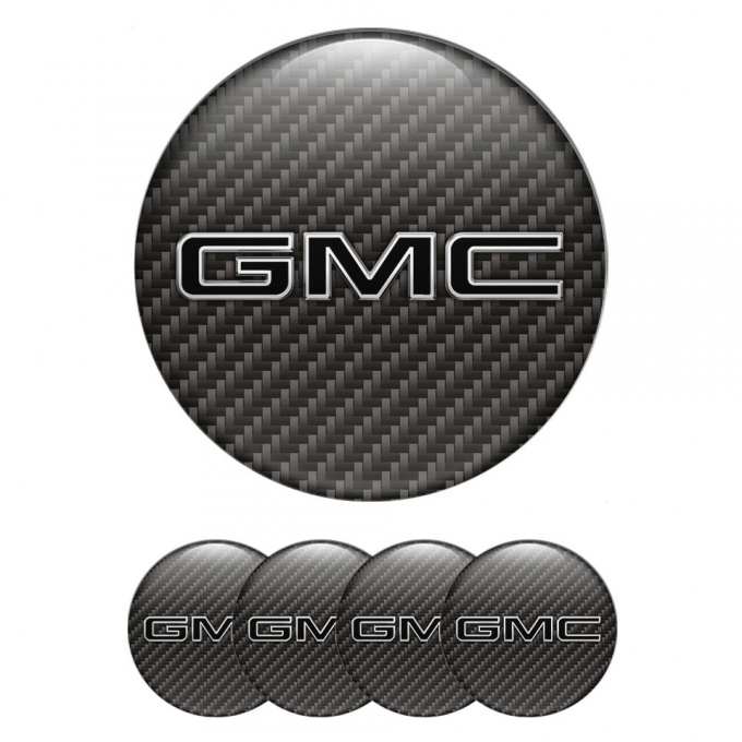 GMC Emblems for Wheel Center Caps Carbon Black Logo Edition