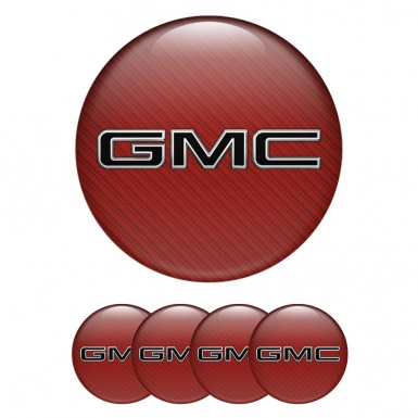 GMC Silicone Emblems for Wheel Center Caps Red Carbon Edition