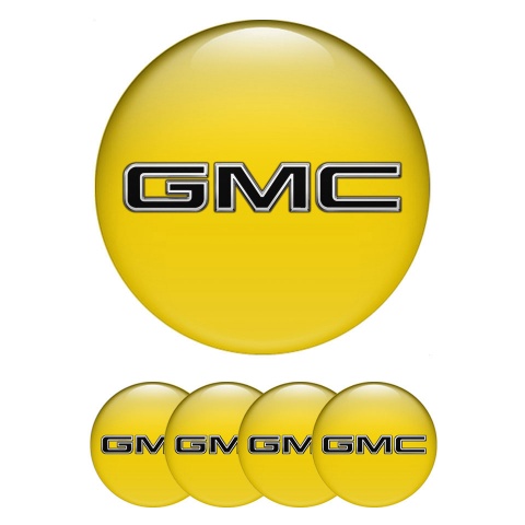 GMC Silicone Emblems for Wheel Center Caps Yellow Edition