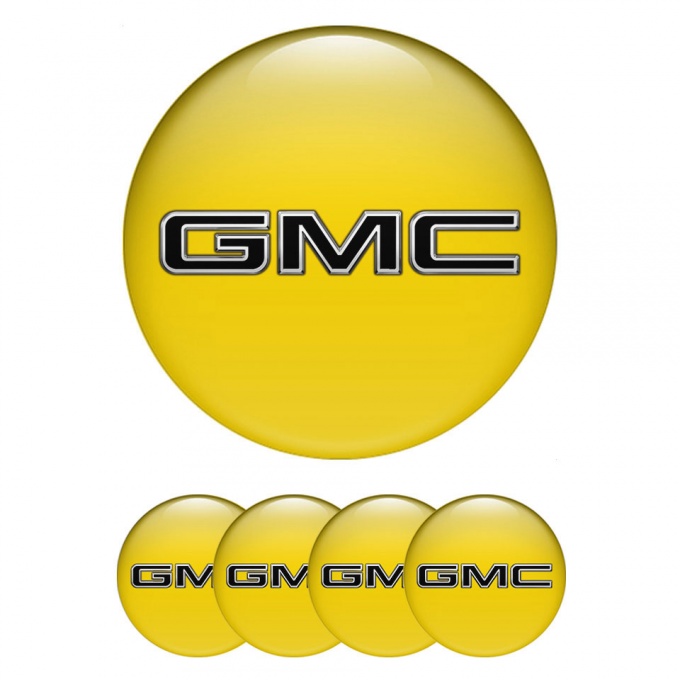 GMC Silicone Emblems for Wheel Center Caps Yellow Edition