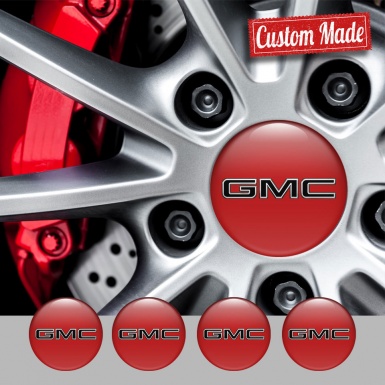 GMC Domed Stickers for Wheel Center Caps Red Edition