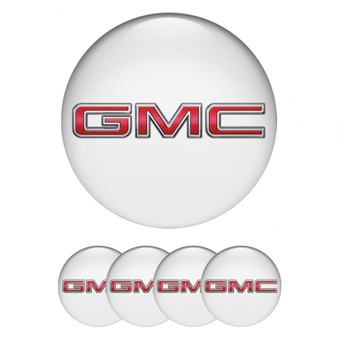 GMC Silicone Emblems for Wheel Center Caps White Edition