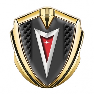 Pontiac Bodyside Emblem Self Adhesive Gold Black Carbon Classic Logo Edition