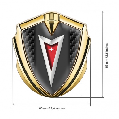 Pontiac Bodyside Emblem Self Adhesive Gold Black Carbon Classic Logo Edition