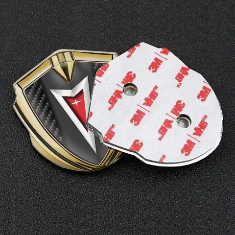 Pontiac Bodyside Emblem Self Adhesive Gold Black Carbon Classic Logo Edition